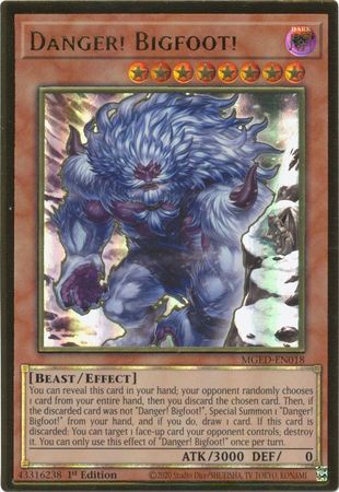 Danger! Bigfoot! (Alternate Art) - MGED-EN018 - Premium Gold Rare 1st Edition