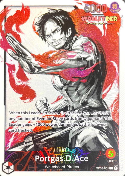 Portgas.D.Ace - (Alternate Art) - Leader - OP03-001 - Foil